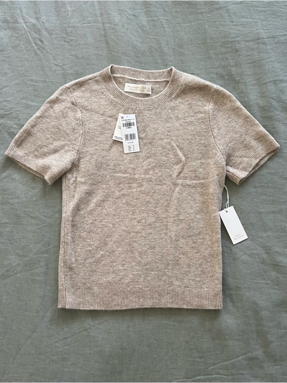Abercrombie & Fitch Merino Wool Blend Short Sleeve Sweater